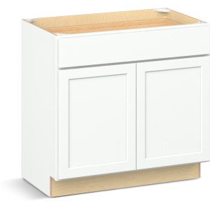 Reliabilt Parkstone II Reliabilt Parkstone II Brilliant White Vanity Cabinet, 36-in, 2 Doors, 1Drawer - 641155 | Lowe's Pro Supply